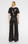 Sequin Wide Leg Pant in Black