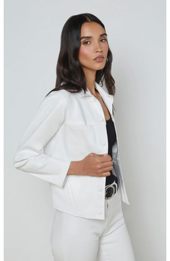 Janelle Slim Raw Jacket Blanc