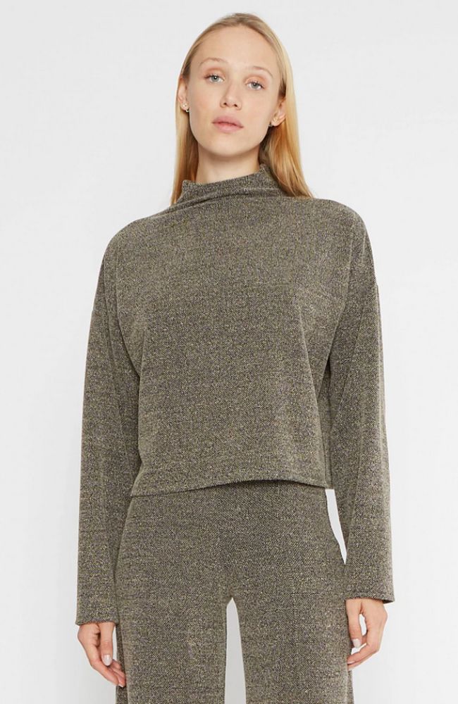 Tweed Funnel Neck Top