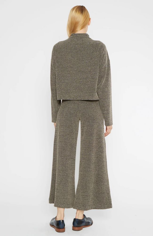 Tweed Wide Leg Pant Cropped