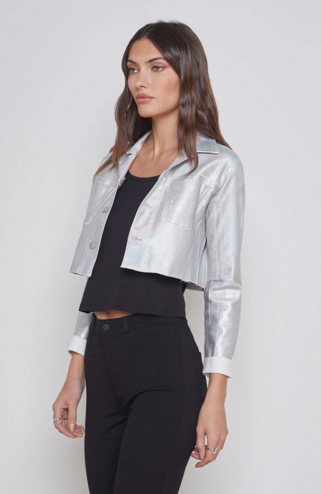 Wesley Crop Raw Jacket Iridescent