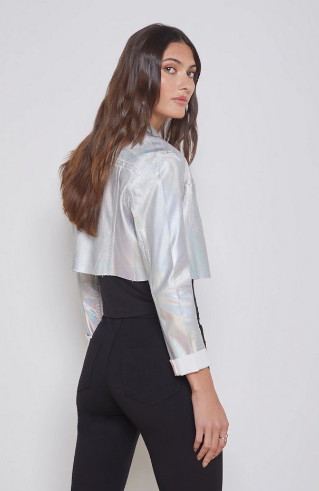 Wesley Crop Raw Jacket Iridescent