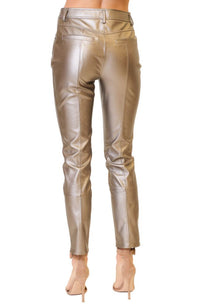 Rue Faux Leather Pants Silver