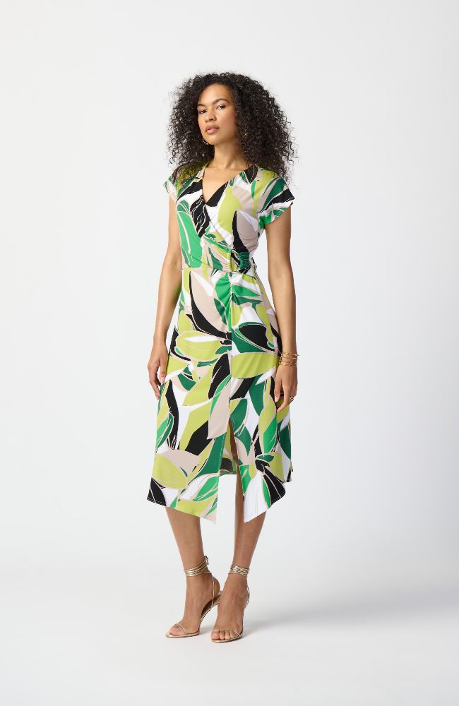 Tropical Print Silky Knit Dres