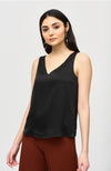 Vneck Satin Straight Top