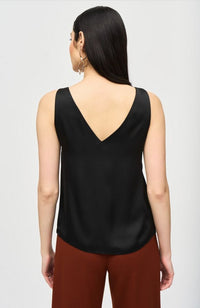 Vneck Satin Straight Top