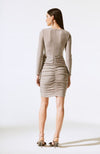 Metallic Draped Sheath Dress