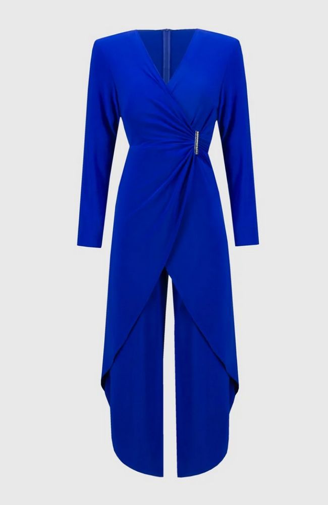 Knit Wrap Culotte Jumpsuit (Shown in Royal Sapphire)