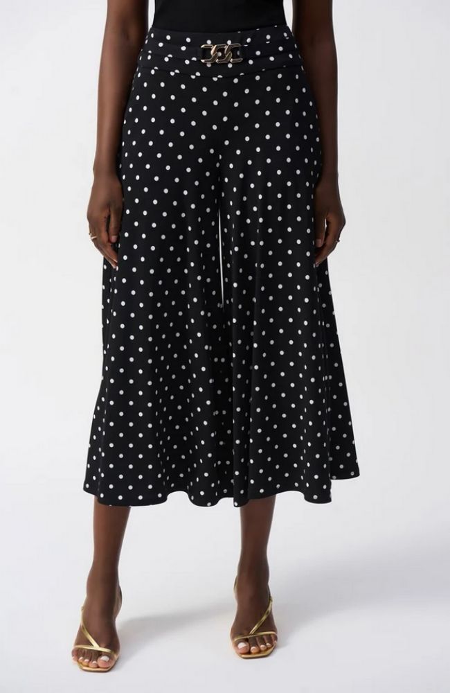 Dot Print Pull On Culotte Pant