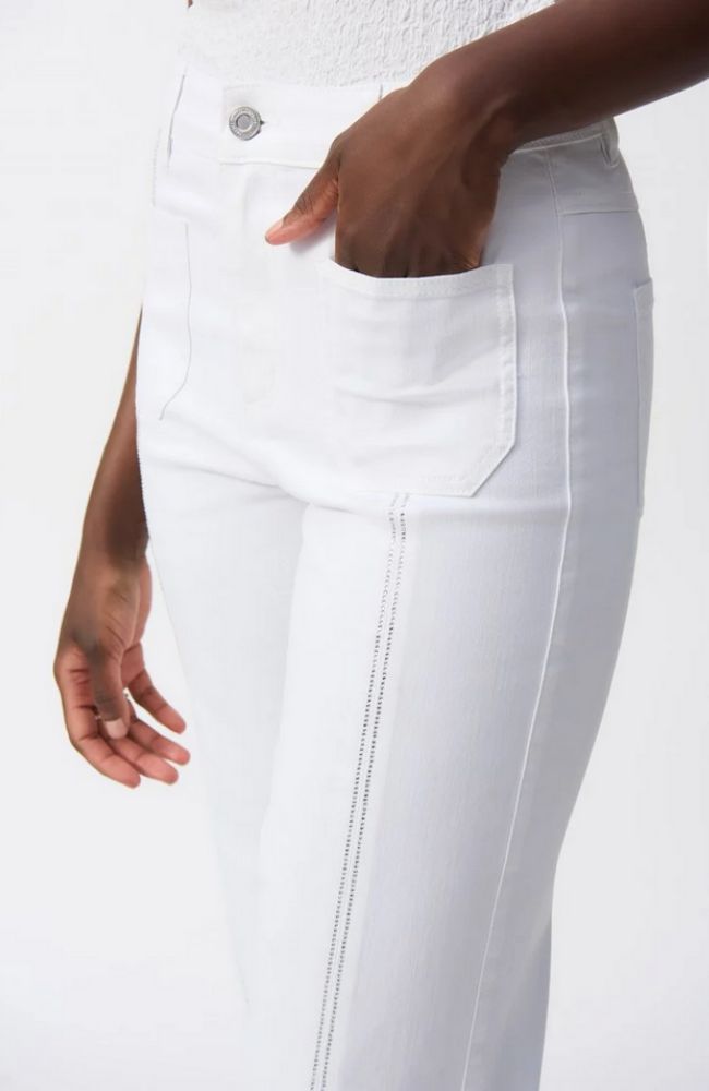 Culotte Jeans With Embellished Front Seam