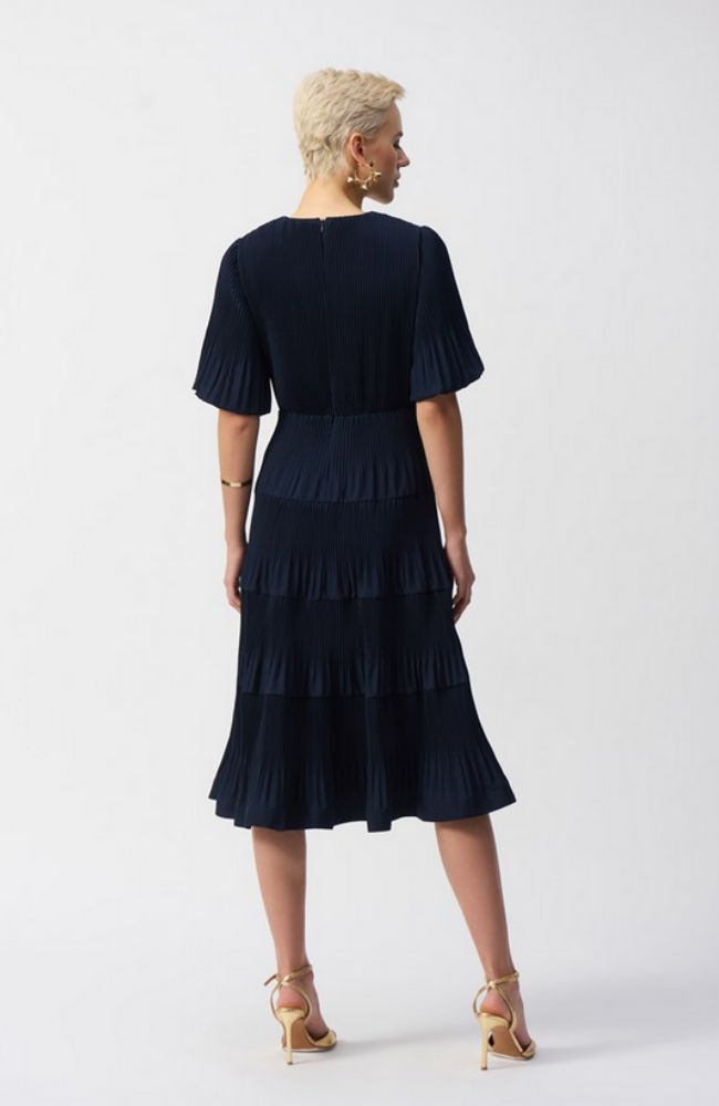 Pleated Woven Fit Flare Dress