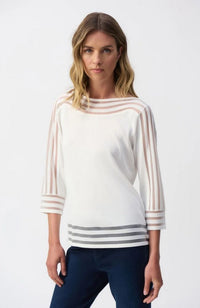 Sweater Mesh Stripe Detail