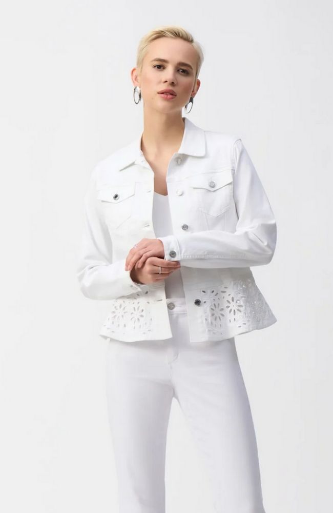 Stretch Denim Peplum Jacket