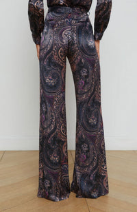 Pilar Wide Leg Pant in Plum