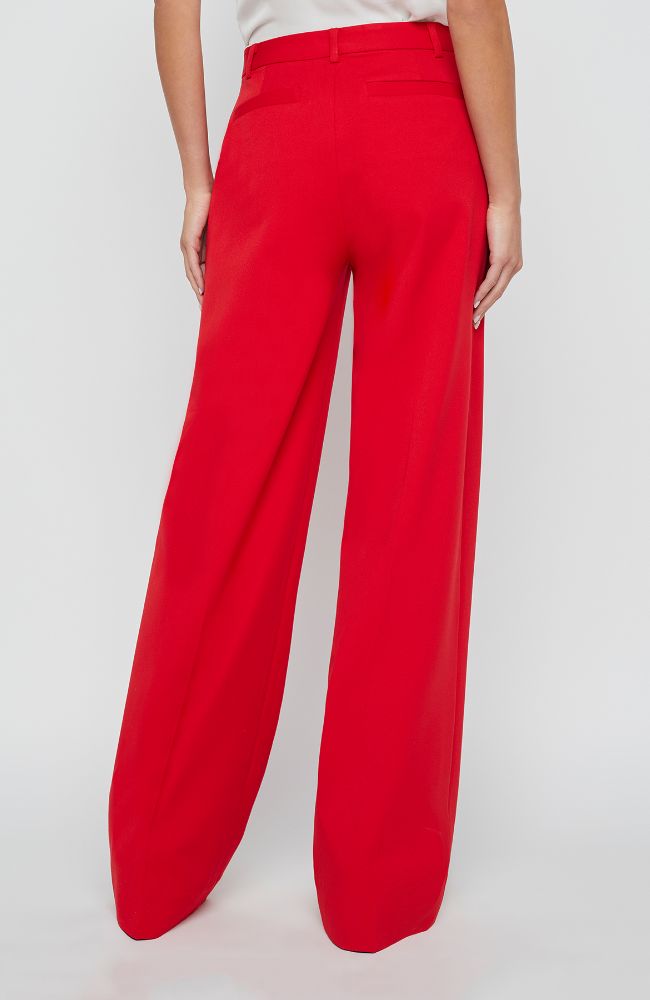 Livvy Straight Leg Trouser in Scarlet Red