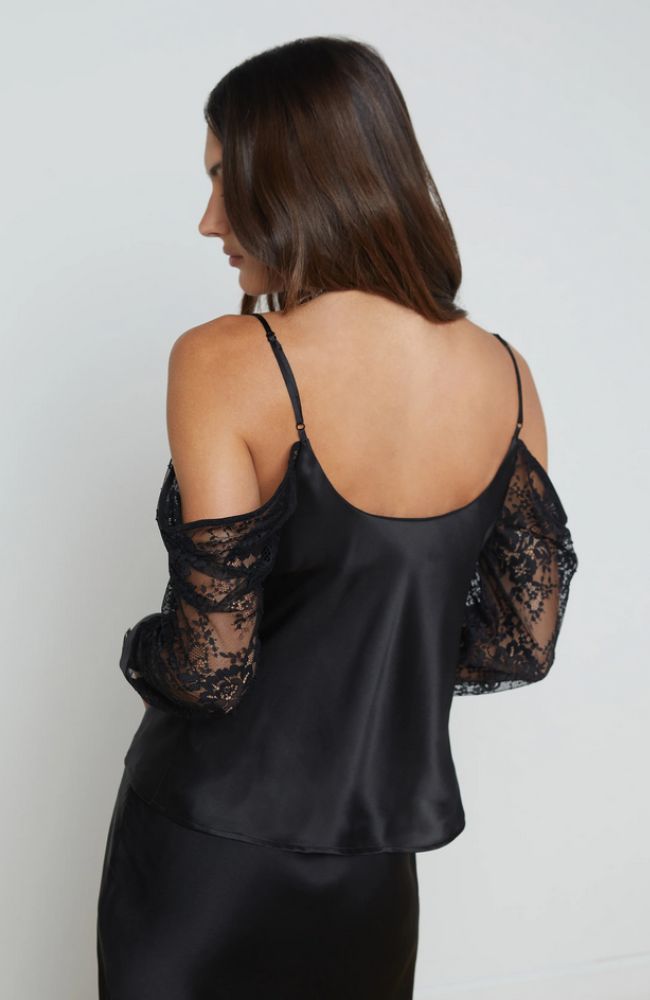 Zion Cold Shoulder Blouse in Black