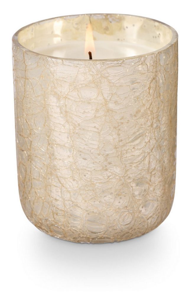 Winter White Small Boxed Crackle Glass Candle