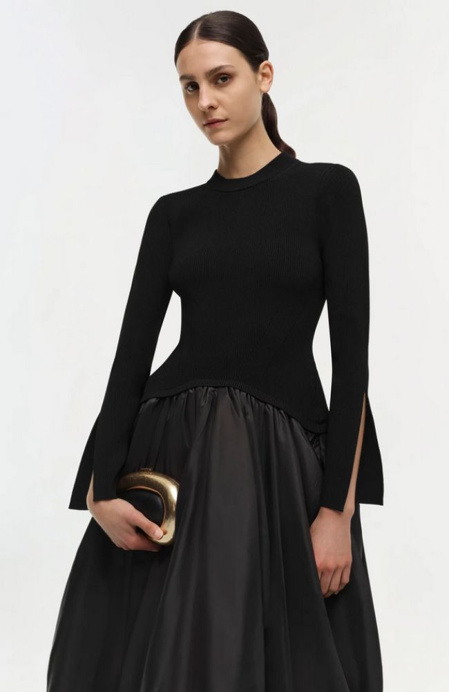 Kenlie Mock Neck Midi Dress