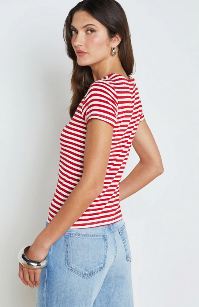 Ressi Crew in Red White Stripe