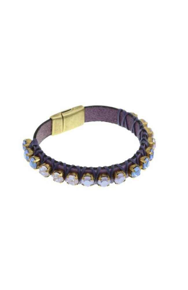 Purple Cord Wrap Gem Bracelet