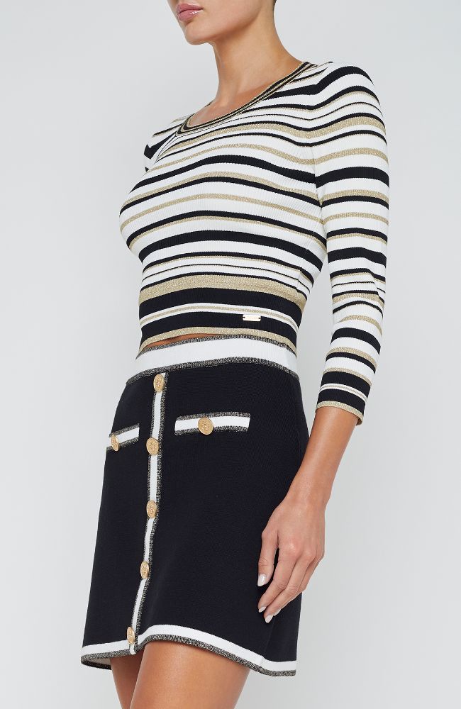 Yukio Striped Crop Crew