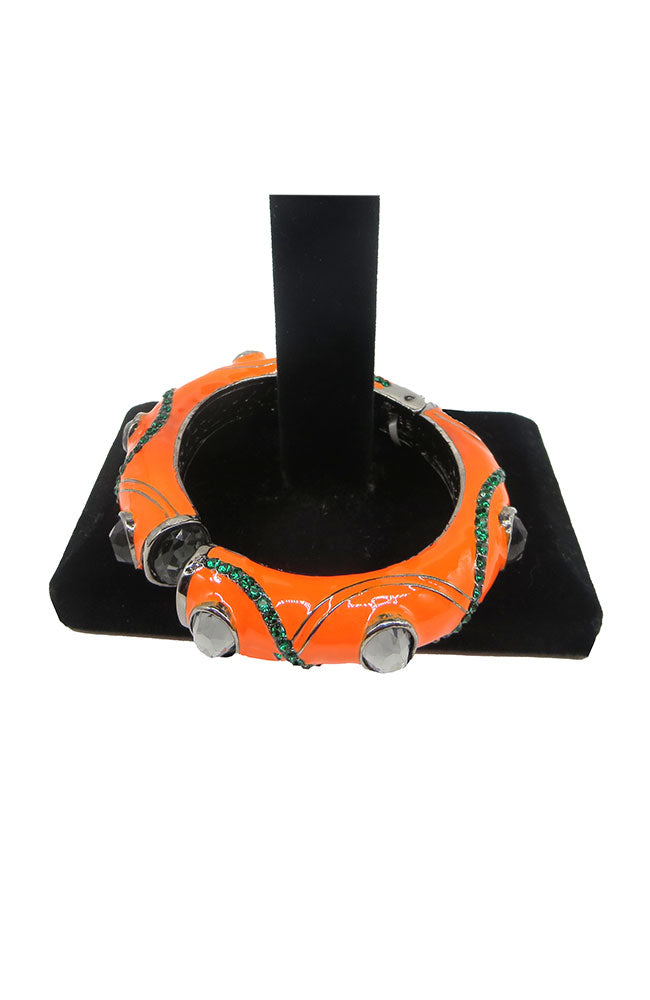 Orange Emerald Hinge Bangle