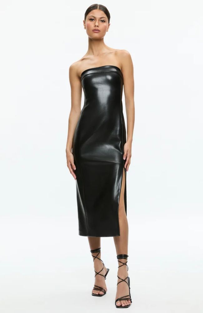 Kelly Vegan Leather Midi Dress