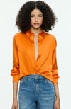 Willa Placket Top in Orange Blaze