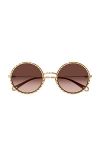 Chloe Sunglasses Round Rose Gold