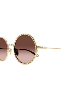 Chloe Sunglasses Round Rose Gold