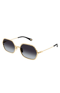 Chloe Sunglasses Scallop Gold Grey Lens