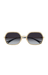 Chloe Sunglasses Scallop Gold Grey Lens