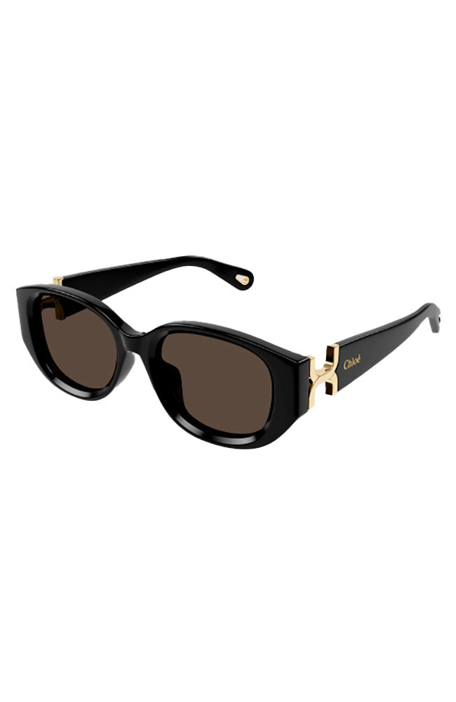 Chloe Sunglasses Black with Gold Logo