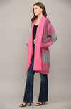 Colorblock Shawl Collar Open Cardigan