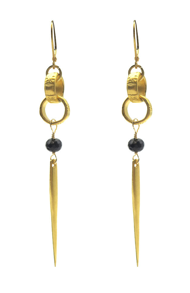 Lab Pyrite Spear Earring