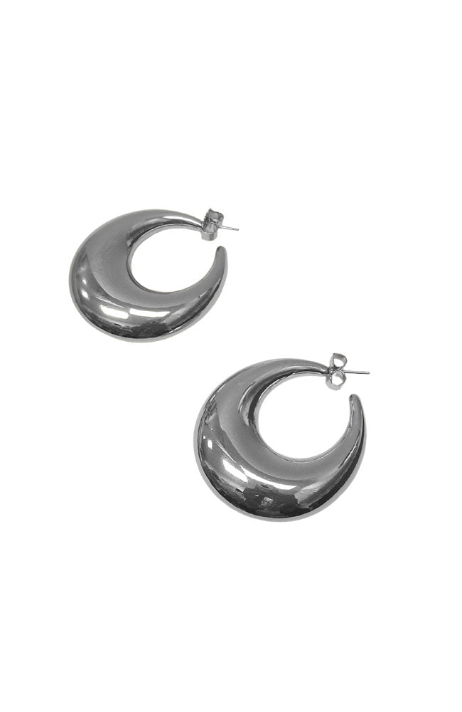 Rhodium Hoops Chunky