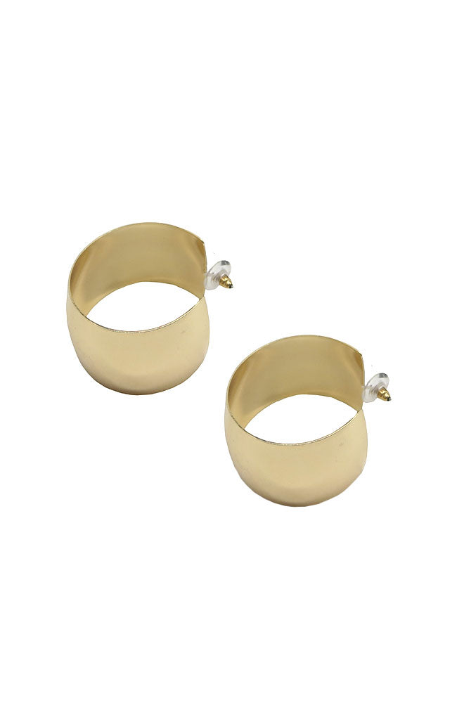 Gold Wide Flat Hoops