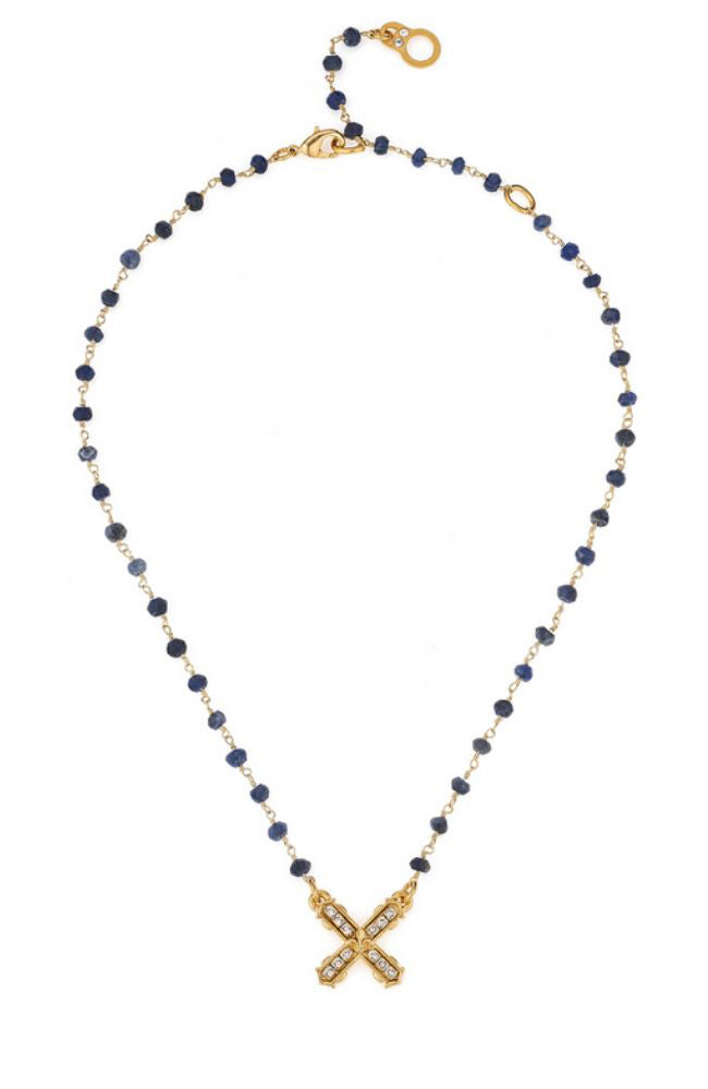 15-18" Adj Sodalite French Kiss Pendant