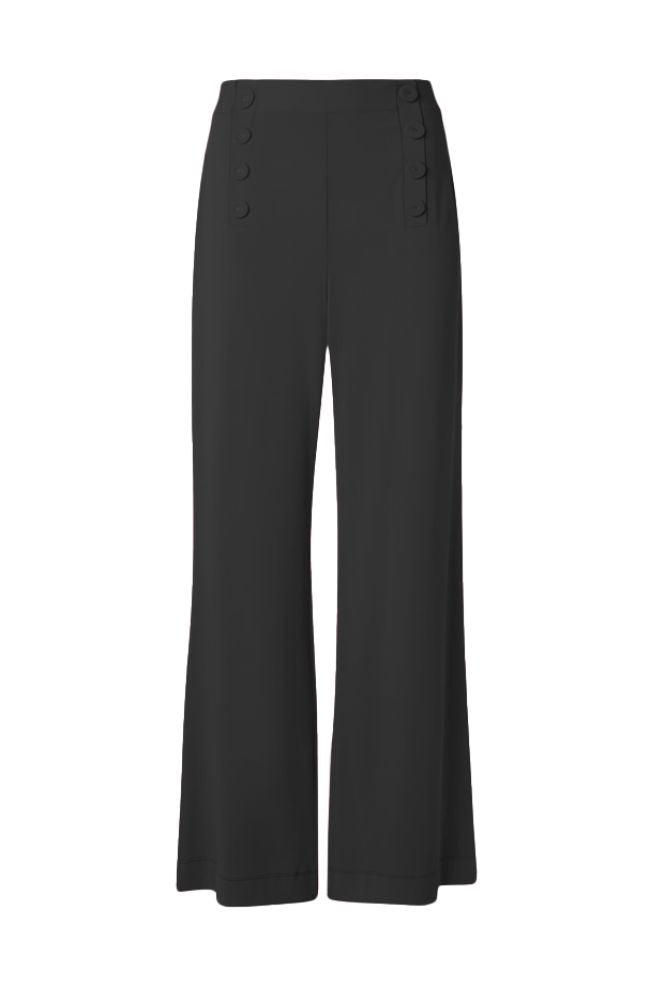 Wide Leg Sailor Pant in Black