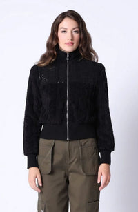 Spangle Yoke High Neck Jacket