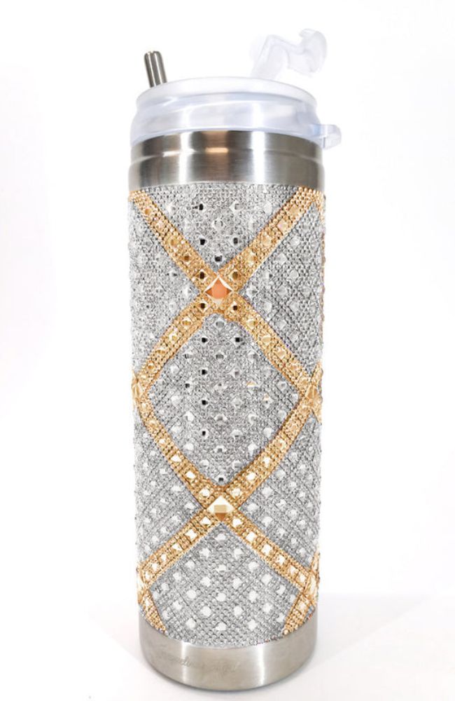 Mariners Cross Silver Gold Crystal Tumbler