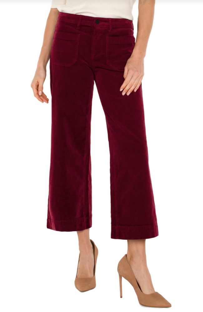 Corduroy Crop Wide Leg Pants