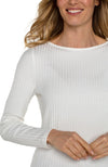 Long Sleeve Boat Neck Knit Top