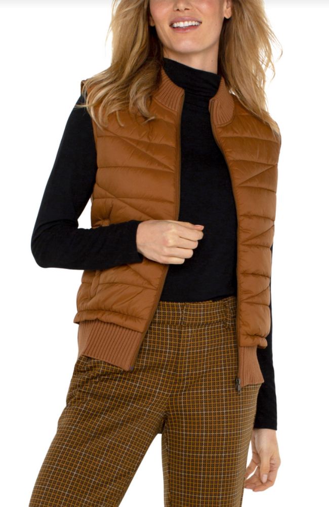 Quilted Zip Sweater Vest