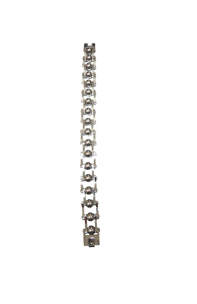 Silver Large Links with Silver Balls Bracelet