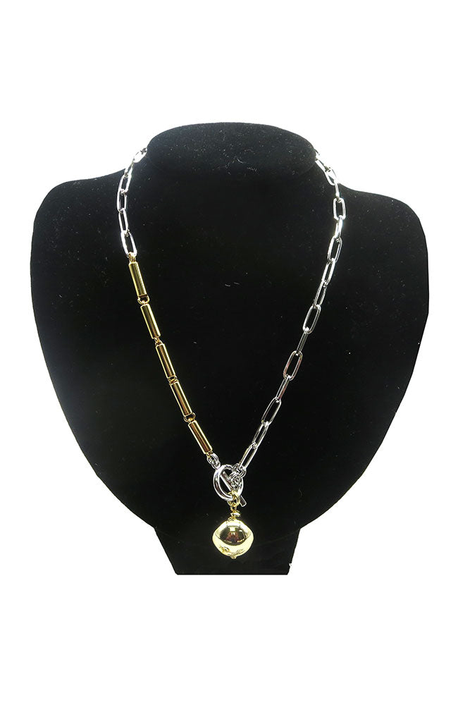 2 Tone Tube Links Necklace