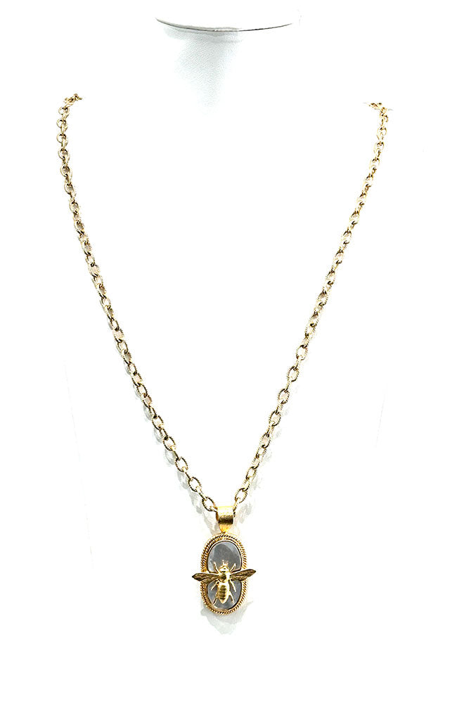 Mother of Pearl Bee Necklace