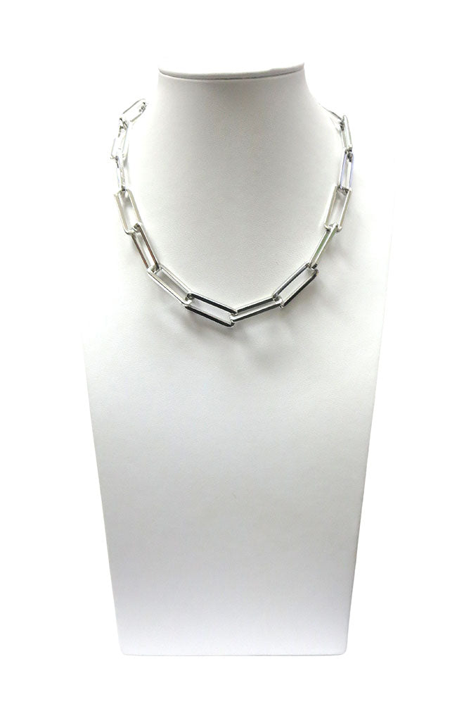 Rhodium Link Necklace