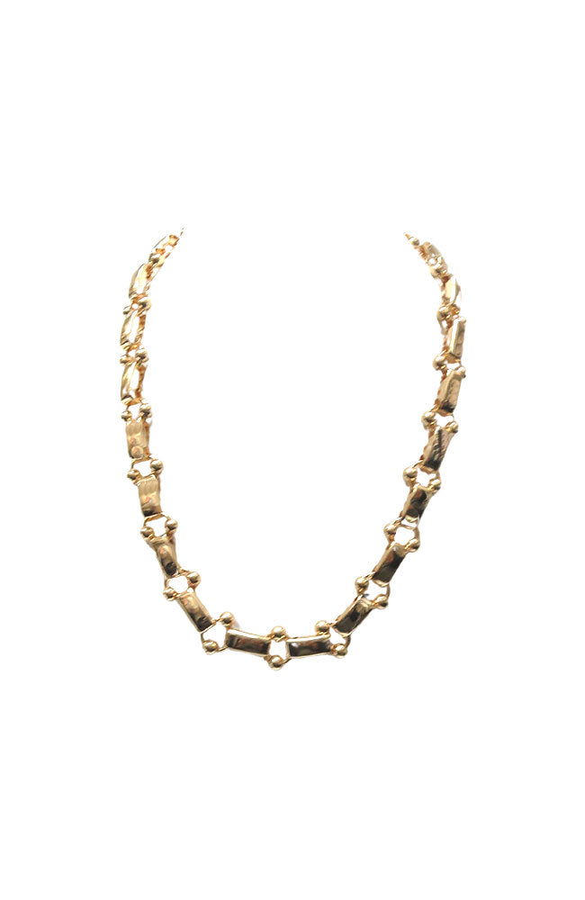 Gold Chain with Balls Links Necklace