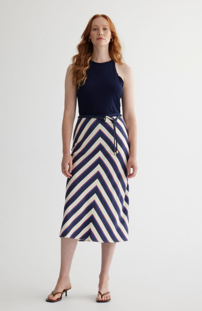 Printed Stripe Skirt